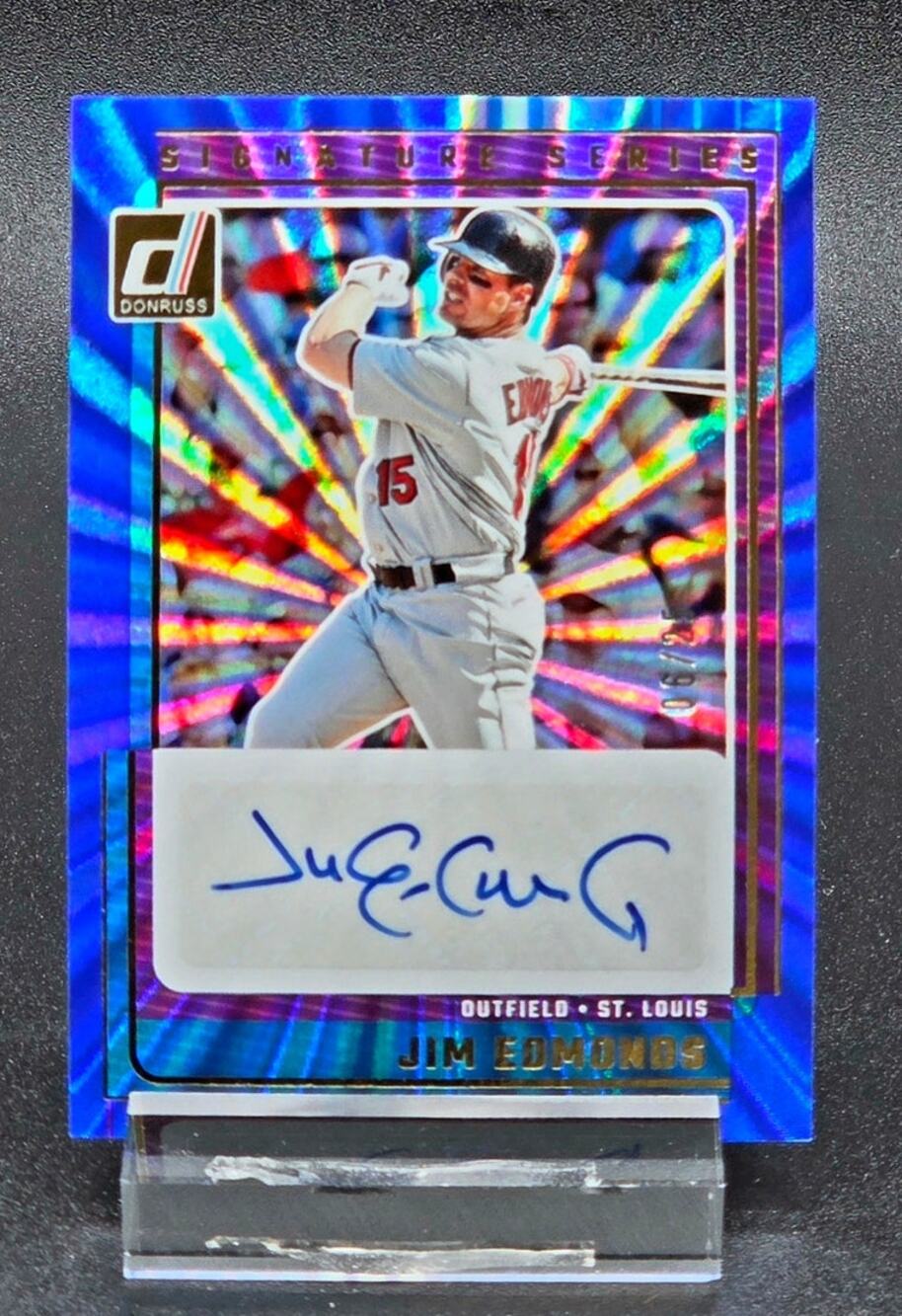 2025 Jim Edmonds 06/25 Signature Series Blue Laser Auto RARE Cardinals Legend